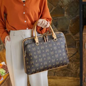 Casual Zipper Pu Leather Briefcase Laptop Handbag