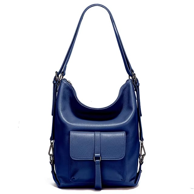 Genuine Leather Large Capacity Handbag Multifunction Satchel Messenger Bag Backpack - Image 11