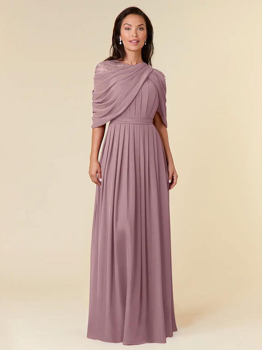 Jewel Neck Sleeveless A-Line Beaded Floor-Length Party Wedding Guest For Mother Of The Bride Dresses - Image 8