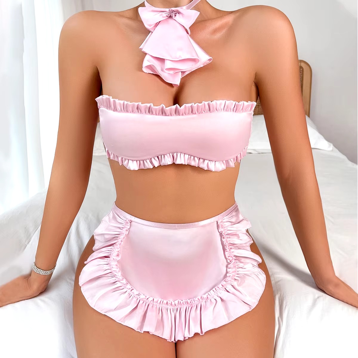 Lingerie Strapless Bra Padded Extreme Exotic Four Pieces Underwear Bra Sets