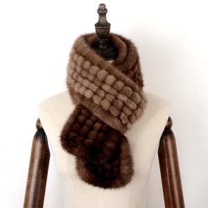 Luxury Neck Warmer Mink Fur Balls Scarf