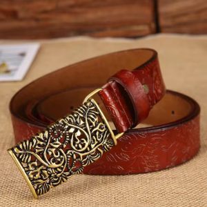 Luxury hand real leather strap needle buckle casual style belts