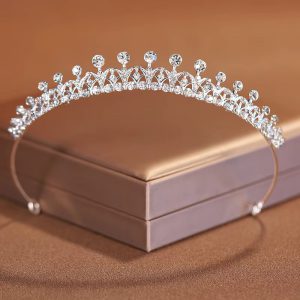 Silver Romantic Diamond Bridal Headwear Crown Tiaras