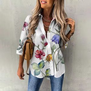 Casual Comfortable Long Sleeve Street Button Loose Shirt