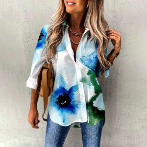 Vintage Comfortable Long Sleeve Street Button Loose Shirt