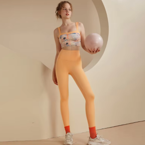 Soft Fixed Chest Pad Nude Vest Pants Gym Clothing Sports Yoga Suit