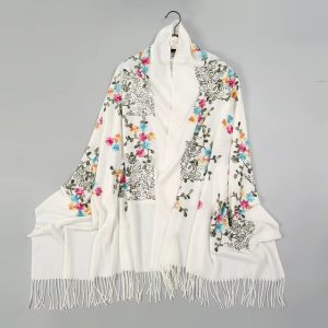 Soft Thick Long Tassels Neck Wraps Cashmere Scarf