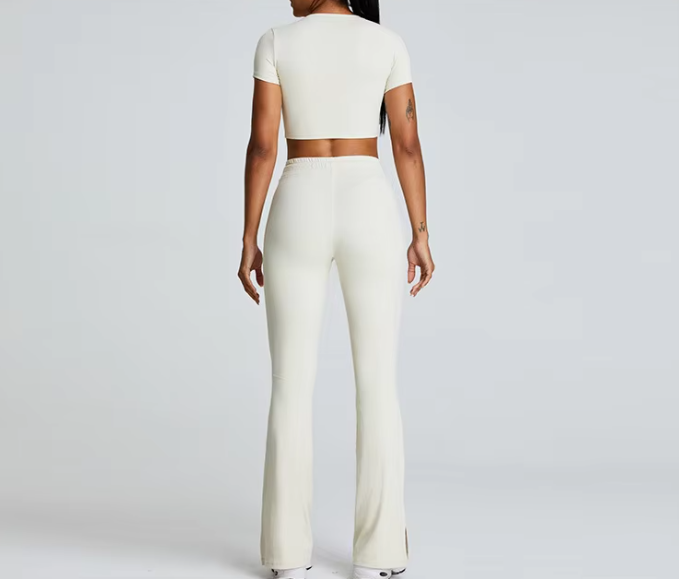 Trendy Gym Track Seamless Ribbed Fitness Sports Set - Image 10