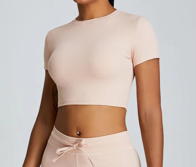 Trendy Gym Track Seamless Ribbed Fitness Sports Set - Image 5