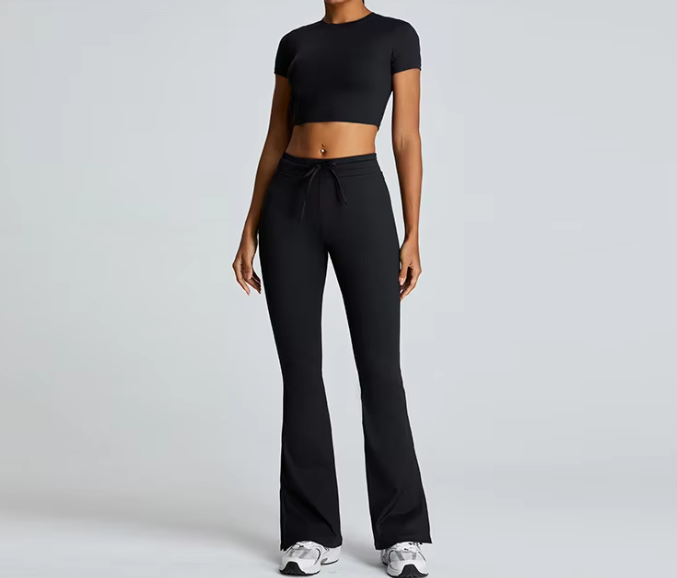 Trendy Gym Track Seamless Ribbed Fitness Sports Set - Image 12