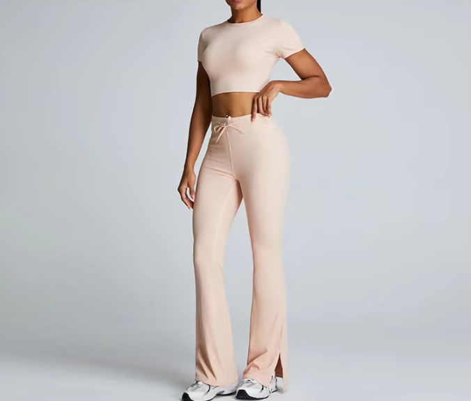 Trendy Gym Track Seamless Ribbed Fitness Sports Set - Image 6