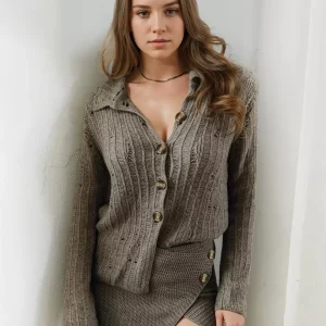 V Neck Long Sleeves High Waist Elegant And Vintage Street Wear Sweaters