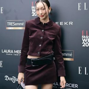 Vintage Solid Lapel Single Breasted Jacket Short zipper fly Skirt With Belt