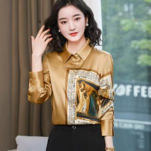 Vintage High Quality Designer Style Satin Shirts