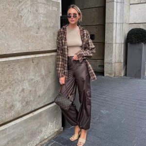 Vintage Long Sleeve Single Breasted Plaid Checkered Shirt