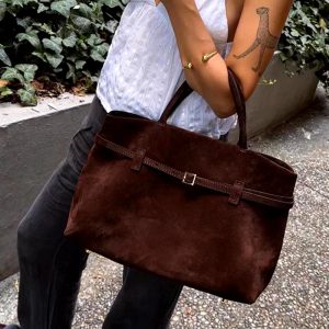 Vintage Matte Leather Shopping Large Shoulder Designer Handbag