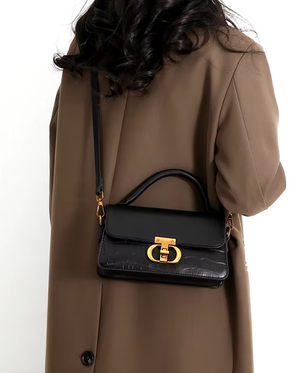 Vintage PU Leather Interior Slot Pocket Chain Shoulder Crossbody Small Handbags - Image 6