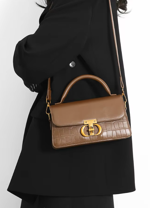 Vintage PU Leather Interior Slot Pocket Chain Shoulder Crossbody Small Handbags - Image 3