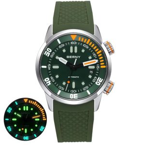 20Bar Diver Mechanical Super Luminous Sapphire Swimming Automatic Self Wind Wristwatch