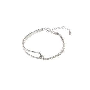 Geometric Arc Knotting Minimalist Fashion Fine Sterling Silver Jewelry Bracelets