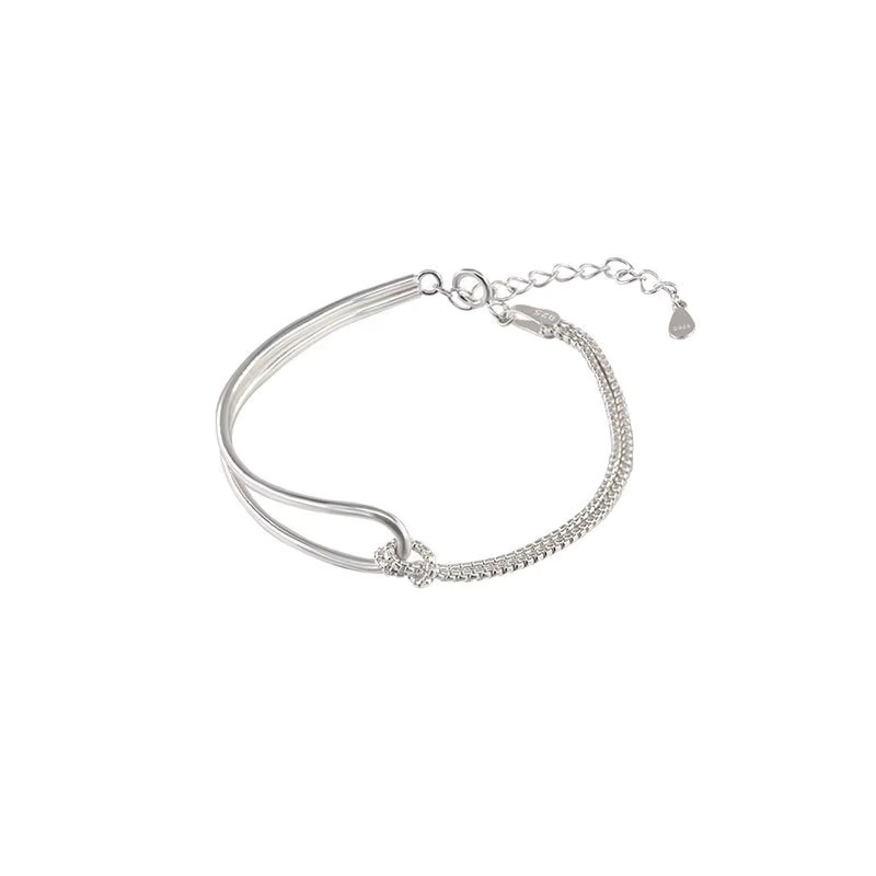 Geometric Arc Knotting Minimalist Fashion Fine Sterling Silver Jewelry Bracelets