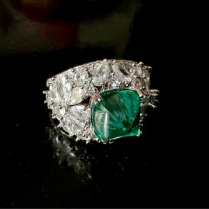 Aesthetic Flower  Cubic Zirconia Unique Designer Ring