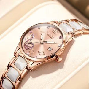 Brand Fashion Mechanical Zircon Scale Waterproof Chronograph Date Wristwatch