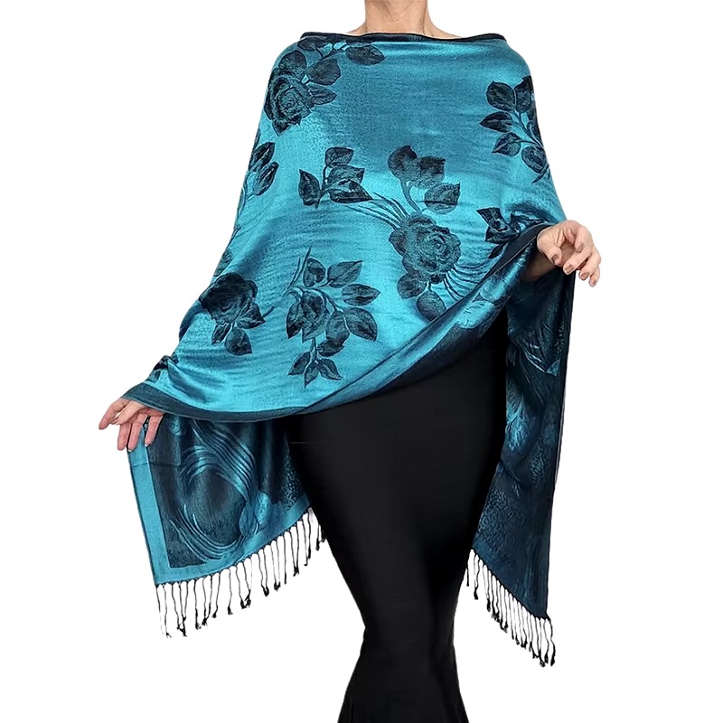 Casual Floral Design Print Foulard Cashmere Shawl