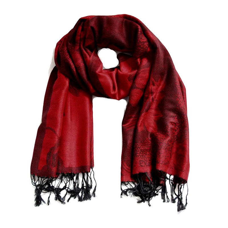 Casual Floral Design Print Foulard Cashmere Shawl - Image 6