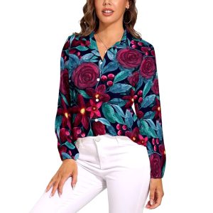 Casual Floral Print Retro Pattern Single Breasted Shirt