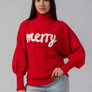 Casual High Collar Long Sleeves Oversized Pullover Sweater