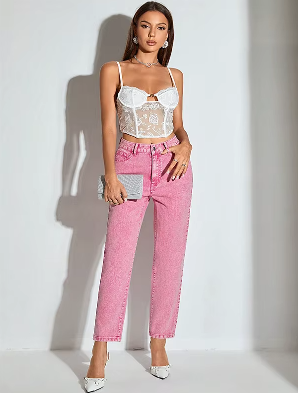 Casual High Waisted Streetwear Party Straight Office Ankle-Length Pants - Image 2
