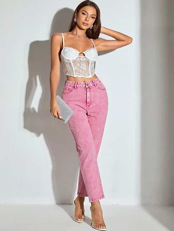 Casual High Waisted Streetwear Party Straight Office Ankle-Length Pants