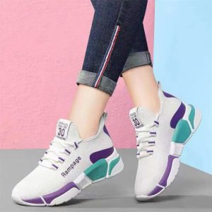 Trendy Lace Up Breathable Sports Platform Sneakers Shoes