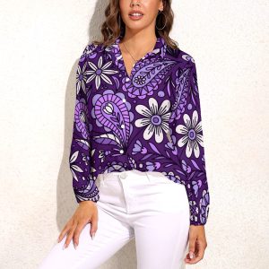 Casual Print Single Breasted Regular Fit Long-Sleeve Shirt