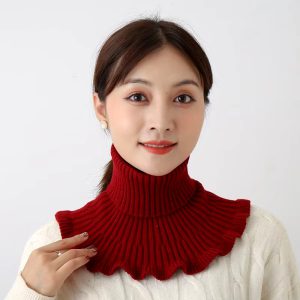 Casual Ruffles Turtleneck Knitted Collar Scarf
