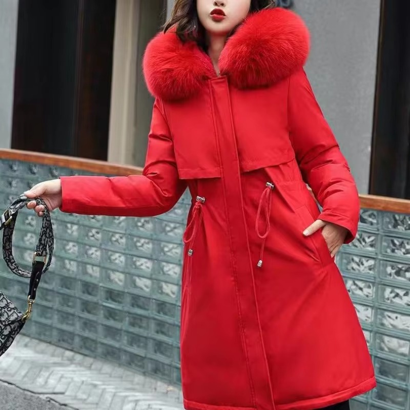 Casual Sashes Fleece Hodded Padded Loose Coats - Image 11