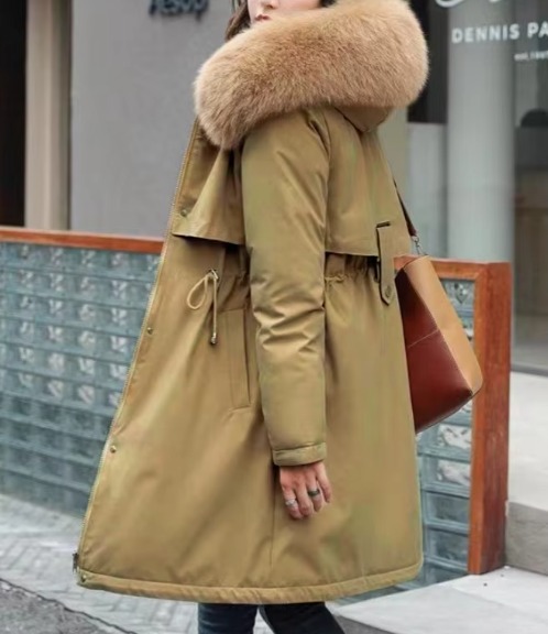 Casual Sashes Fleece Hodded Padded Loose Coats - Image 9