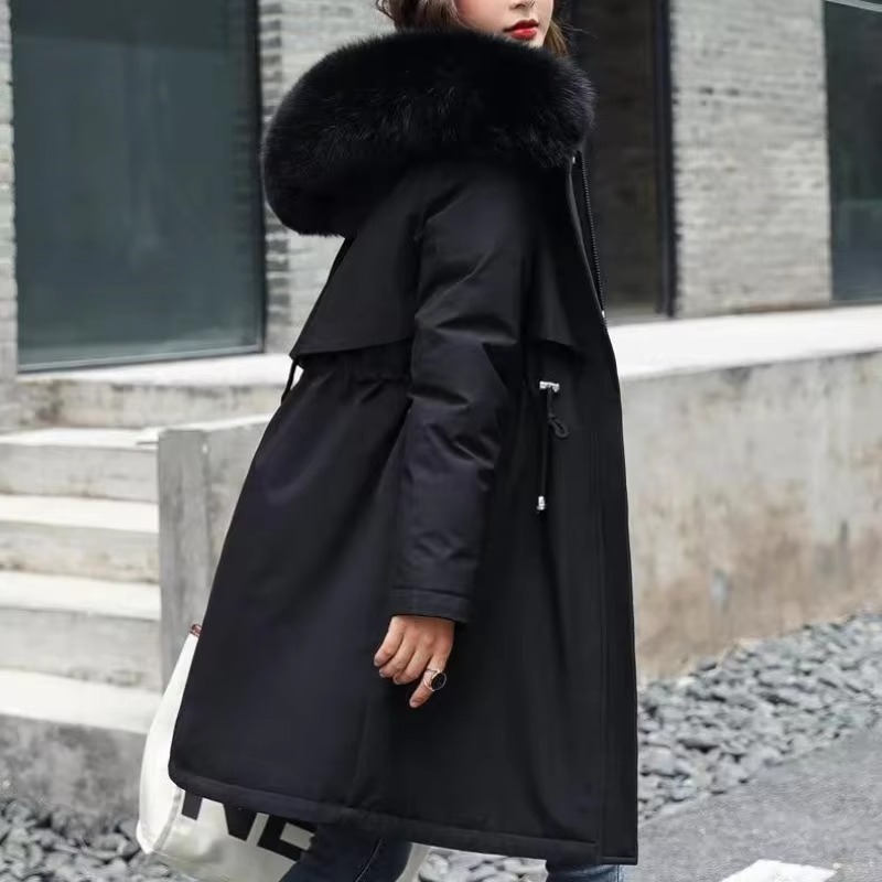 Casual Sashes Fleece Hodded Padded Loose Coats - Image 15