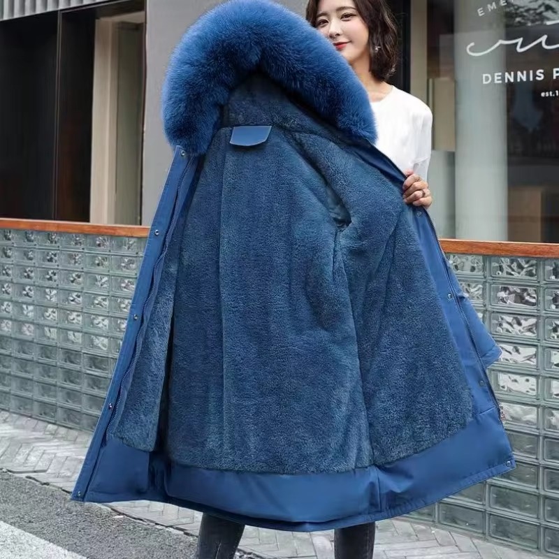 Casual Sashes Fleece Hodded Padded Loose Coats - Image 6