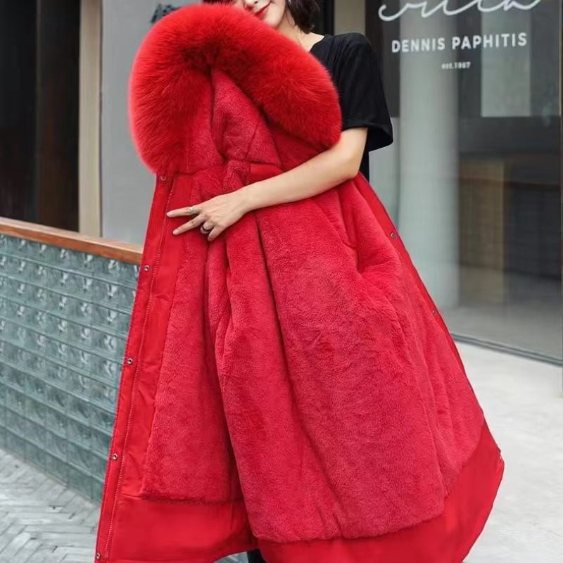 Casual Sashes Fleece Hodded Padded Loose Coats - Image 12