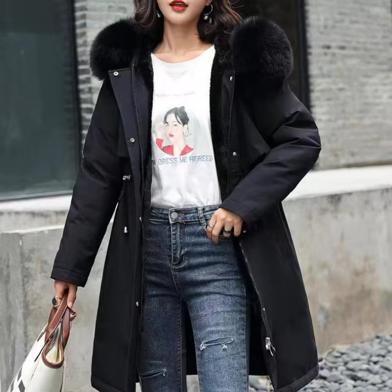 Casual Sashes Fleece Hodded Padded Loose Coats - Image 14