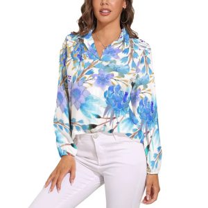Casual Single Breasted Graphic Printed Shirts Blouse