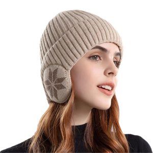 Casual Velvet Beanie Warm Knitted Woolen Hat Outdoor Ear Protection