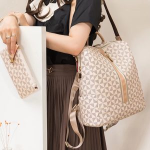 Casual Waterproof Double Shoulder 2 Piece Set Backpack