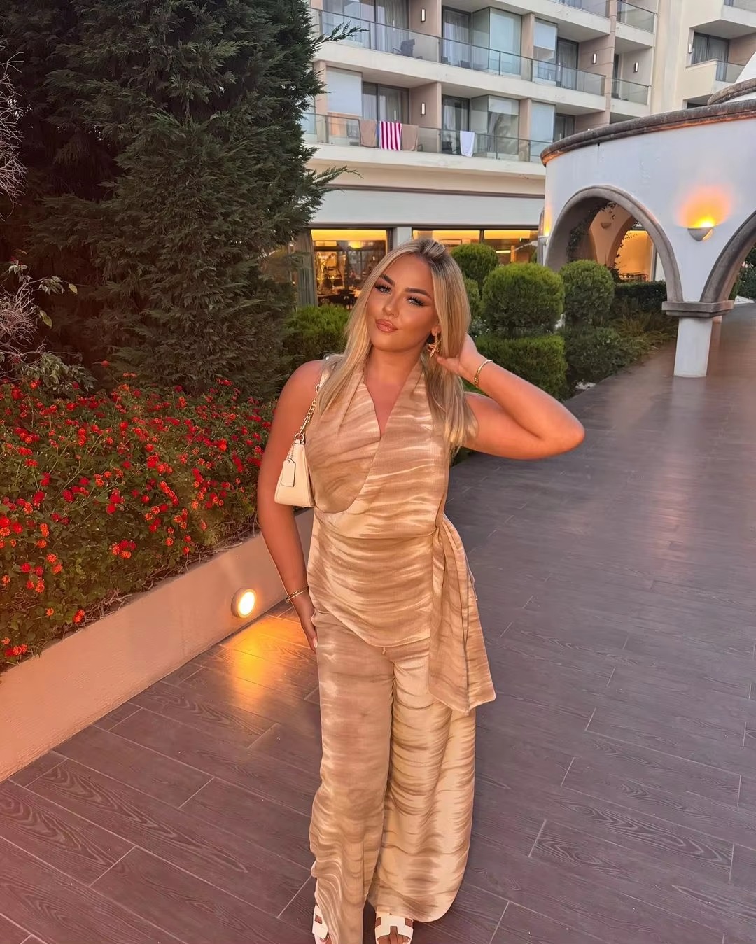 Chic Tie Dye Top Elastic Waist Wide Leg Pants 2 Pieces Sets - Image 11