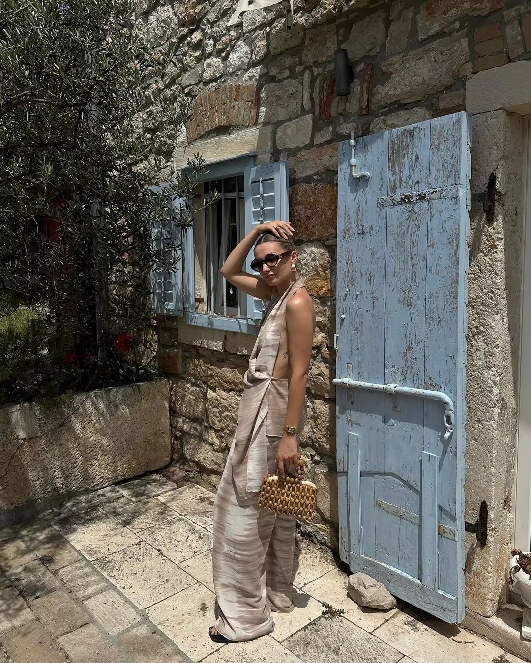 Chic Tie Dye Top Elastic Waist Wide Leg Pants 2 Pieces Sets - Image 14