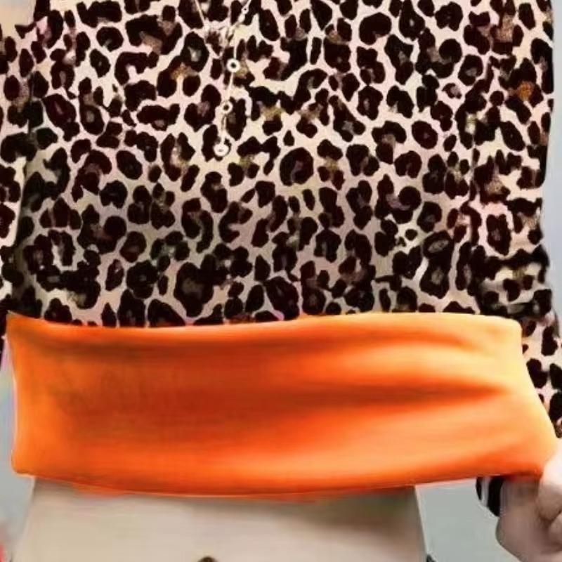 Classic Stand Neck Leopard Long Sleeve Crop Top - Image 5