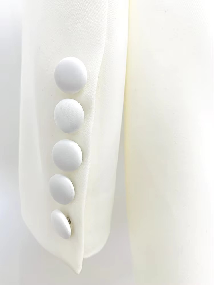 Double Breasted Rhinestone Diamonds Beaded Long High Street Designer Blazer Dress - Image 11