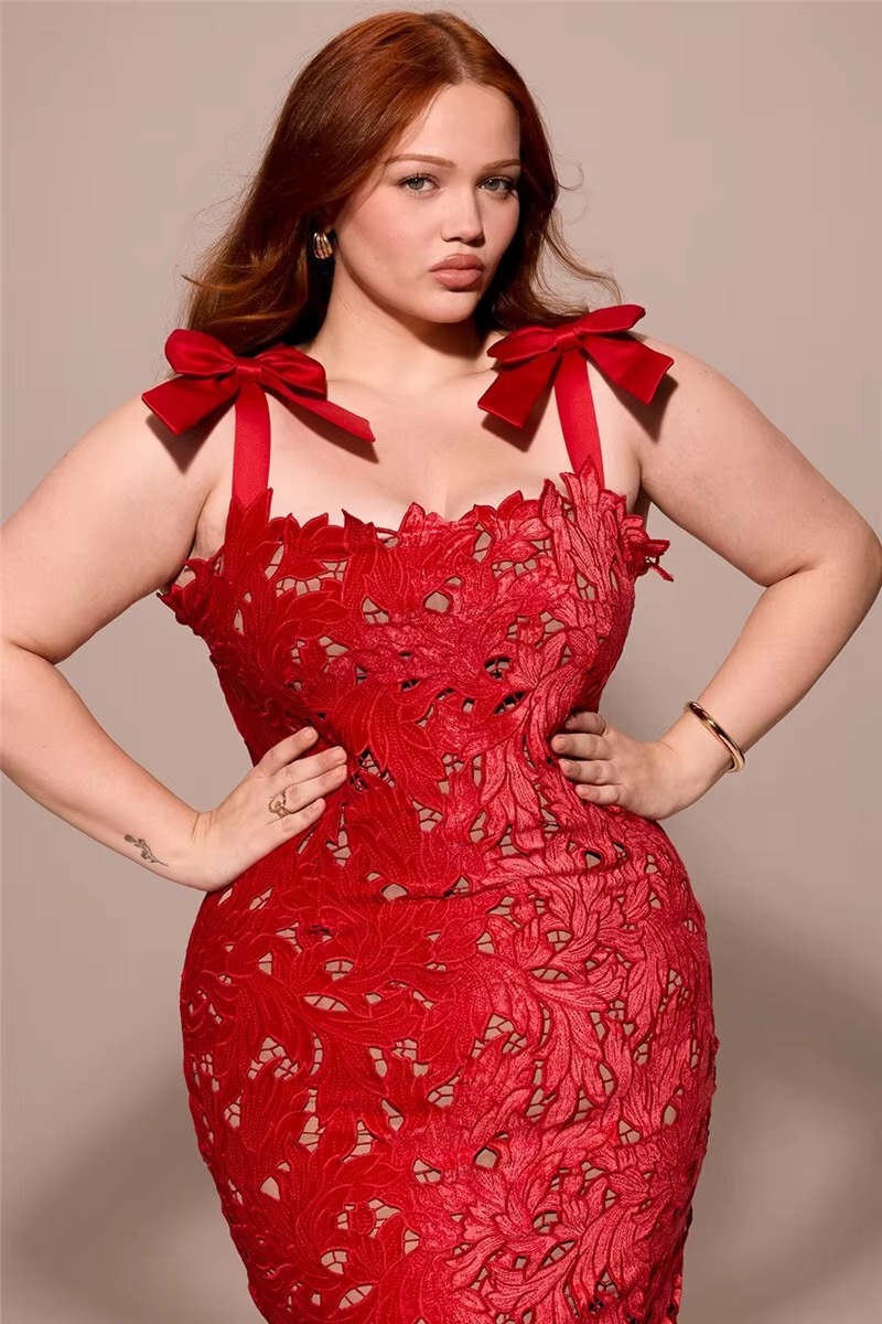 Elegant Bows Lace Birthday Party Bodycon Maxi Dress - Image 6